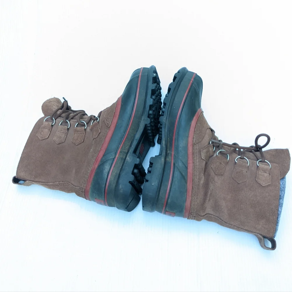 SOREL Sudbury II women's brown leather lace-up insulated winter snow duck boots